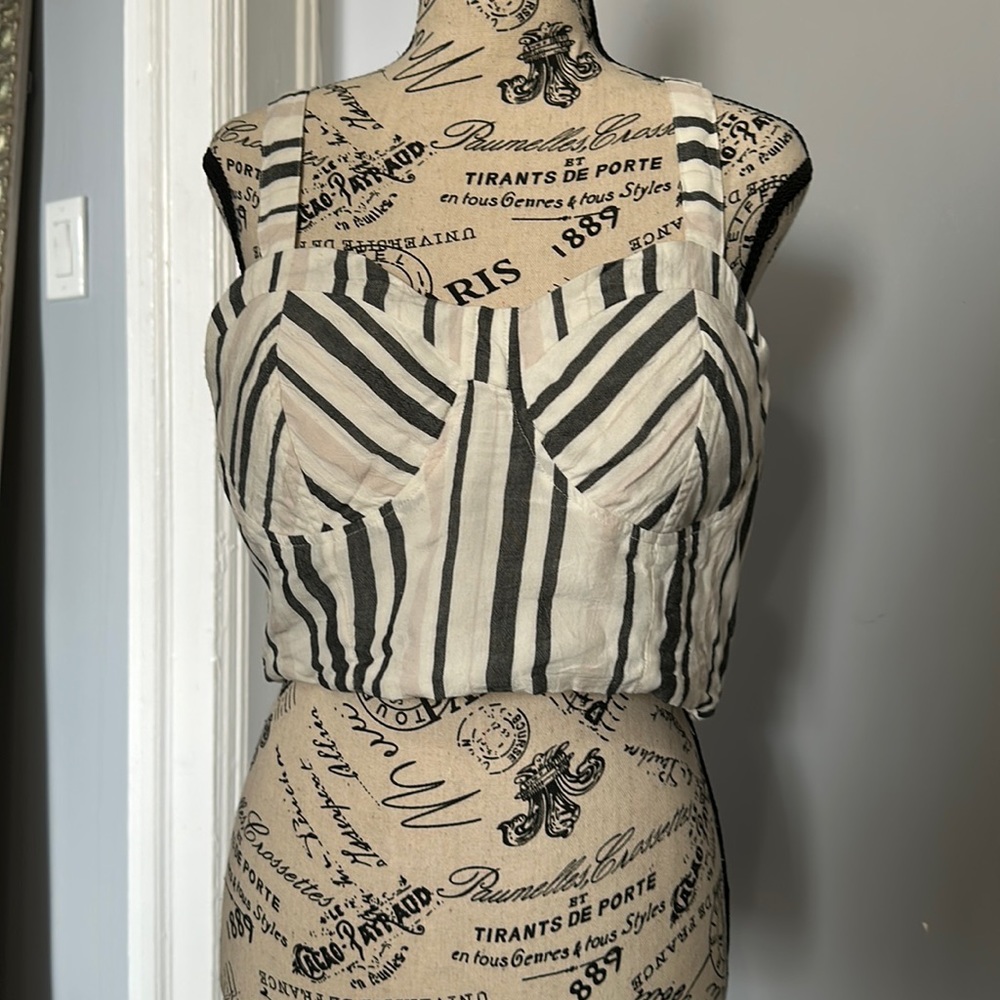 NWT American Eagle TOP ONLY Striped Crop Top Set L